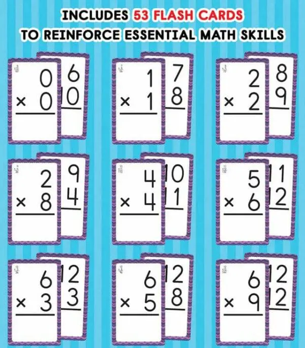 Multiplication Times Tables - Flash Cards - 0 to 12 - 54pcs - Image 4