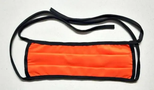 Face Mask Orange - Triple Layer - Fabric - Image 2