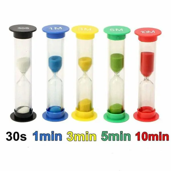 Sand Timer Set - Teacher's Pack of 5 in Storage Case - Image 2