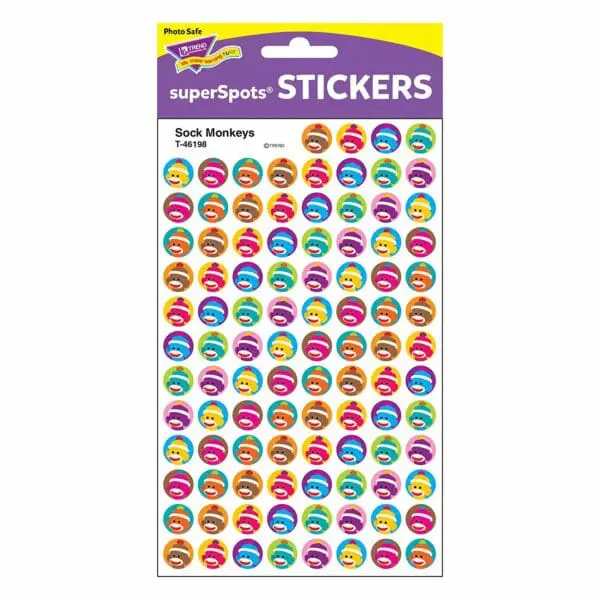 Sock Monkeys Stickers - superSpots  800pcs - Trend Enterprise - Image 2