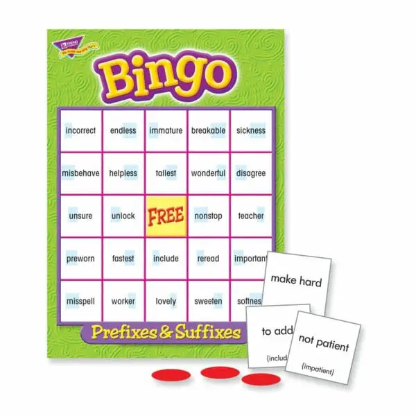 Prefixes & Suffixes Bingo Game - Trend Enterprise - Image 2