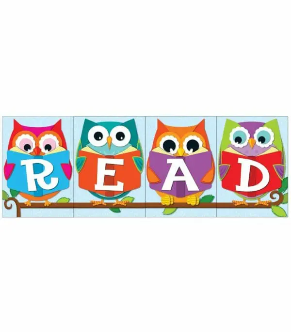 Owls "Whooo" Loves Reading? - Bulletin Board Set - 4pcs