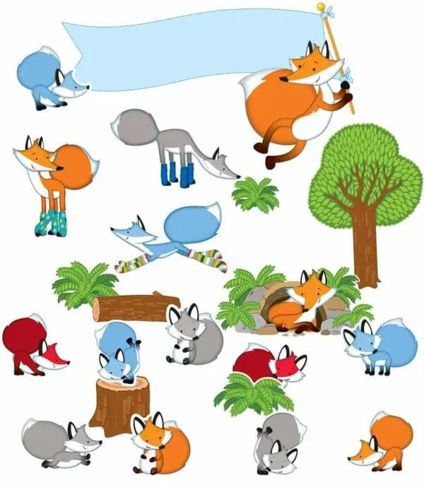 Playful Foxes - Bulletin Board Set - 55pcs