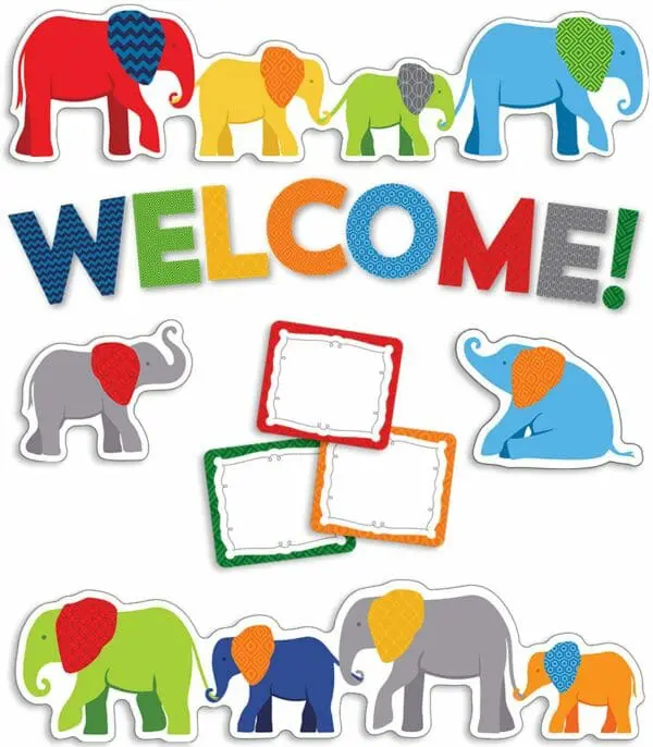 Welcome Parade of Elephants - Mini Bulletin Board Set