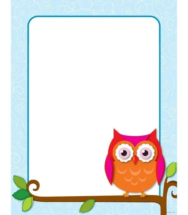 Colorful Owls Wall Chart - +/-43x56cm