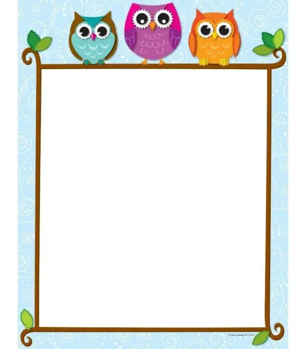 Notepad - Owls - On a Branch - Computer Paper - 50pgs