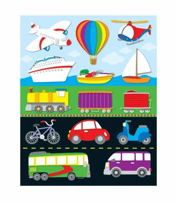 Transportation Shape Stickers - 84pcs - Carson Dellosa