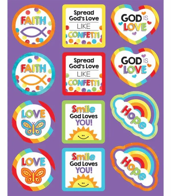 God's Love Sticker Pack - 72 pc - Carson Dellosa