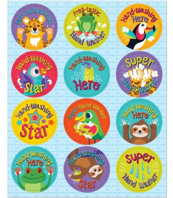 Hooray for Handwashing Motivational Stickers - 72 pc