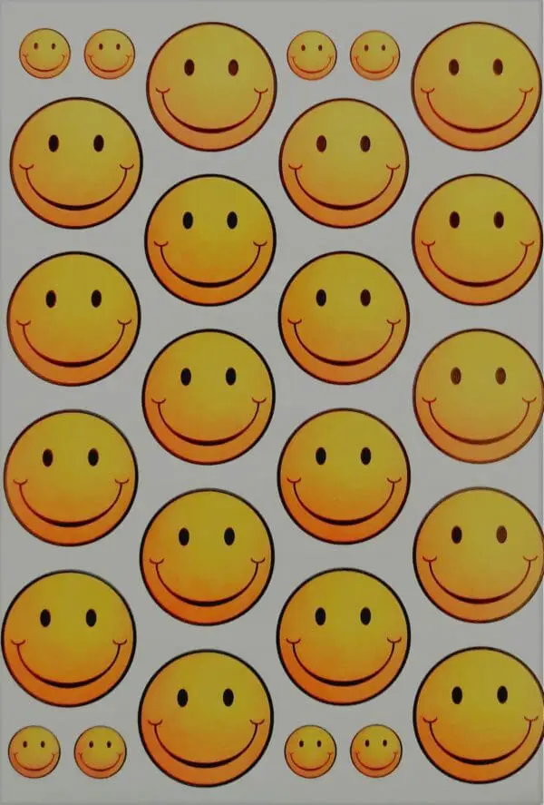 Smiley Faces Yellow Stickers - Stick or glue on - 864PCS