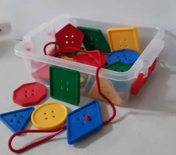 Geometric Buttons & Laces - 24pcs in Container