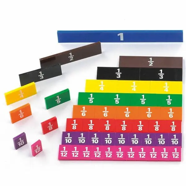 Fraction Tiles 1 to 12th - Printed - 51pcs