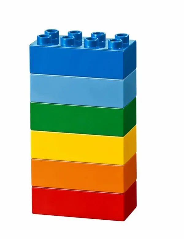Six Bricks Block set of 6 - Duplo sized