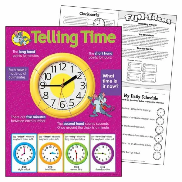 Telling Time - Wall Chart +/-43x56cm