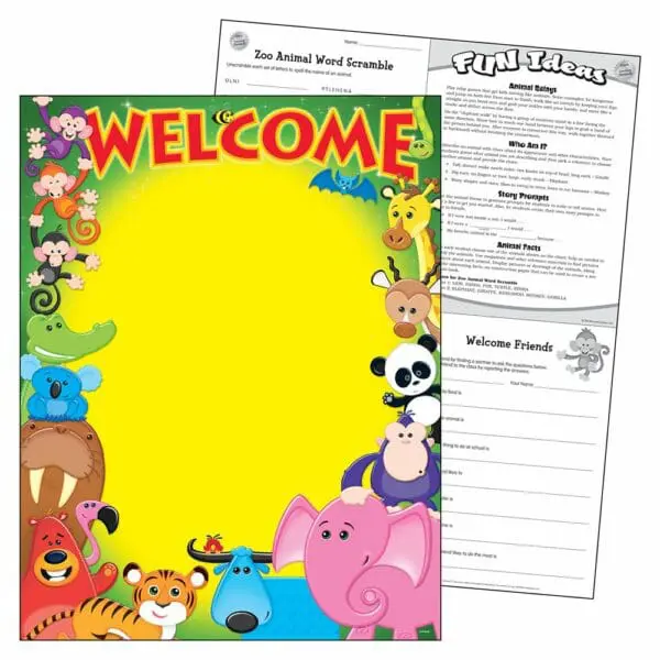 Welcome - Awesome Animals - Blank - Wall Chart +/-43x56cm