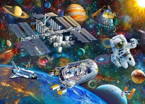Wood Puzzle - Space Station - 120pcs