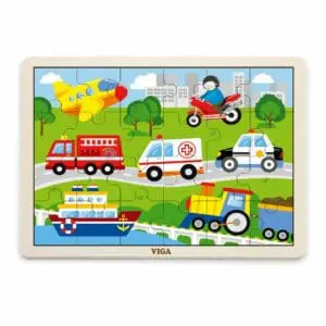 Wood Puzzle - Vehicles - 24pc