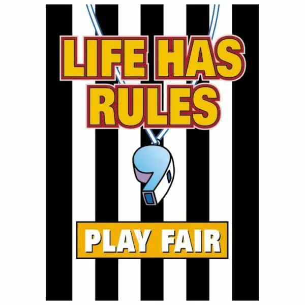 Life Has Rules Motivational Poster - +/-34x48cm