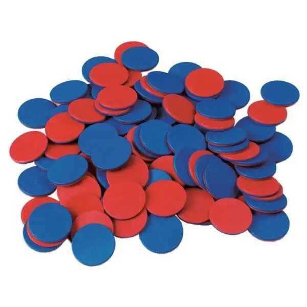 Counters - 2 Colours - Red & Blue - 25mm - 200pcs