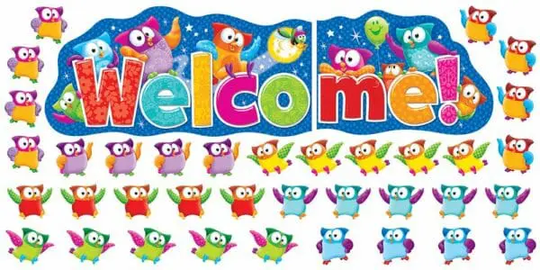 Owls - Owl-Stars! - Welcome Bulletin Board Set - 38pcs