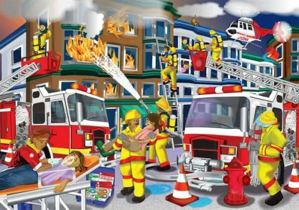 Wood Puzzle - Fire Fighters - 63pcs