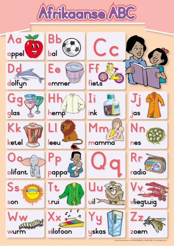 Afrikaanse ABC - Afrikaans - Wall Chart - A1 Laminated