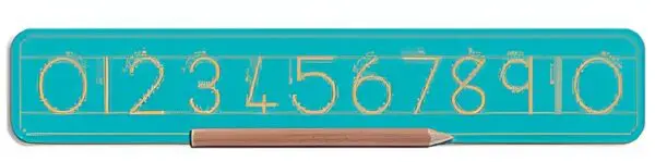 Number Board Aqua - Wooden - 0 to 10 With Lines