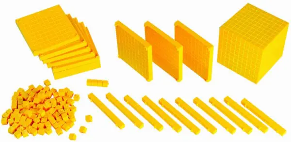 Base Ten - Linking Set - Yellow - Gigo - 161pcs Polybag