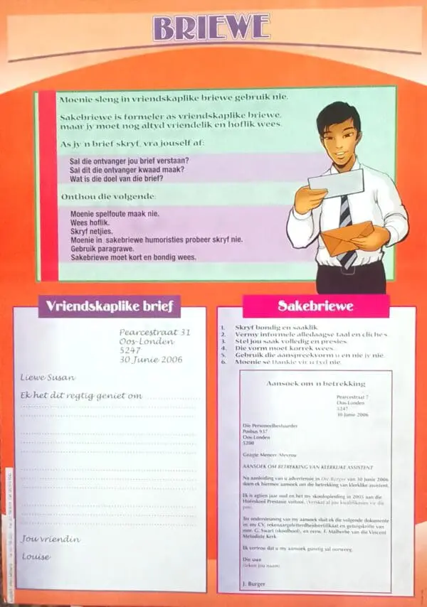 Briewe - Afrikaans - Wall Chart - A1 Laminated