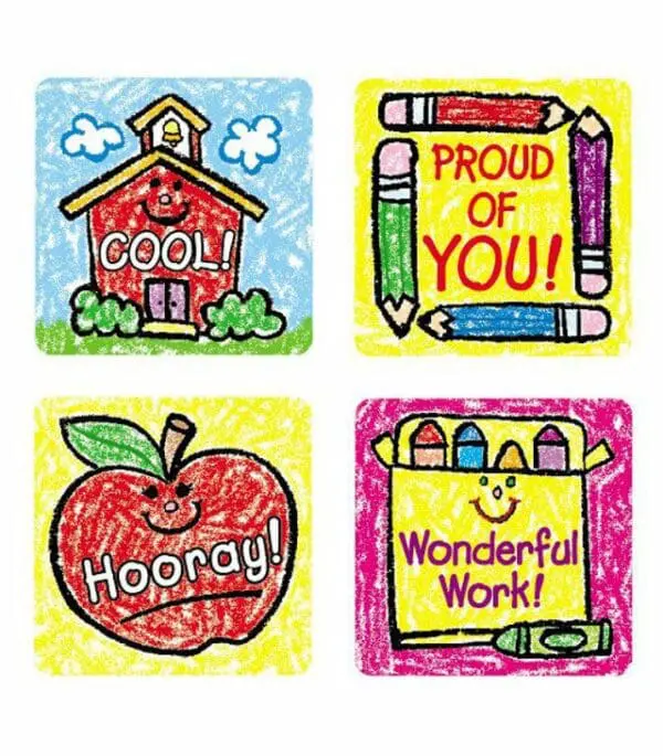 School Days Kid-Drawn - Motivational Stickers - 120pcs