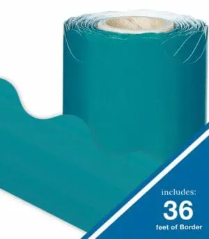 Teal Rolled Scalloped Borders - +- 11 metres x 5cm