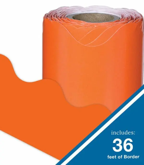 Orange Rolled Scalloped Borders - +- 11 metres x 5cm