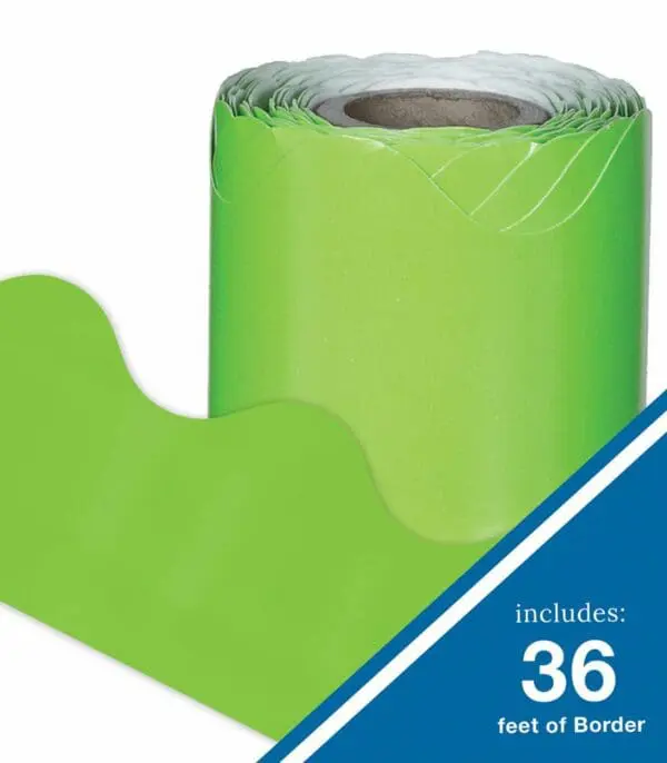 Lime Rolled Scalloped Borders - +- 11 Metres x 5cm