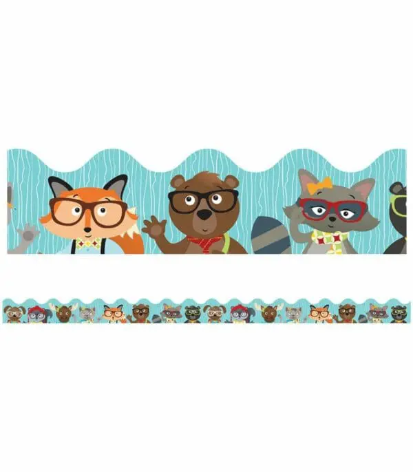 Hipster Pals Scalloped Borders - 13 strips +-99cm x 5.5cm each