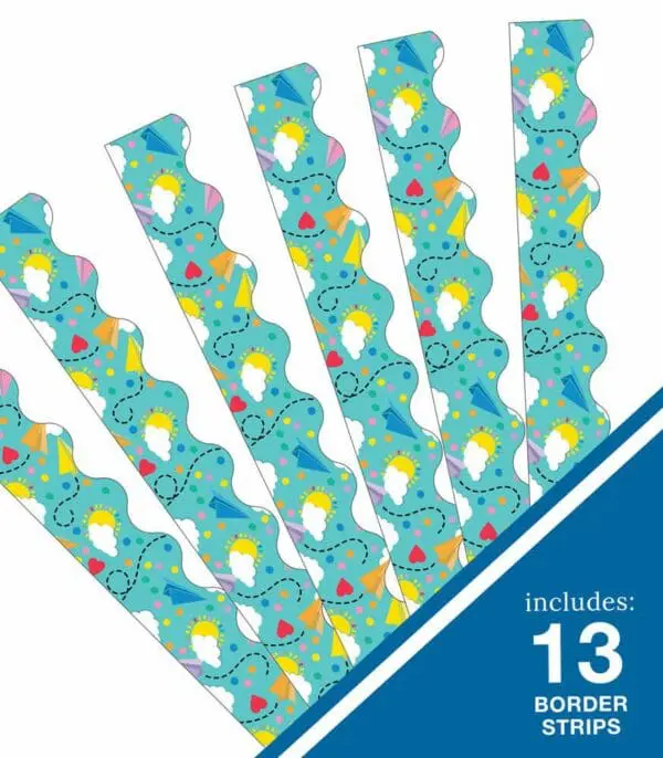 Paper Airplanes Scalloped Borders - 13 strips