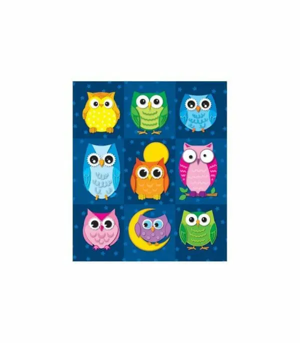 Colourful Owls Stickers - Prize Pack 216pcs - Carson Dellosa