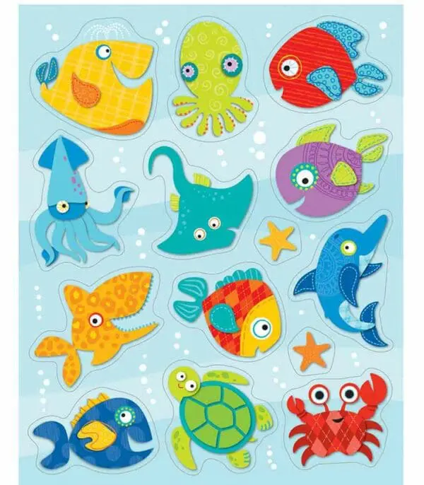 Seaside Splash Shape Stickers - 84pcs - Carson Dellosa