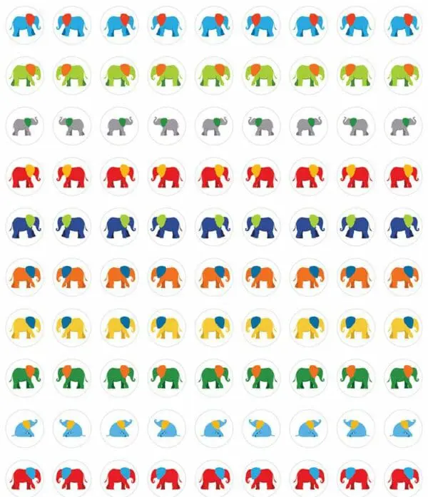 Parade of Elephants Stickers - 810pcs