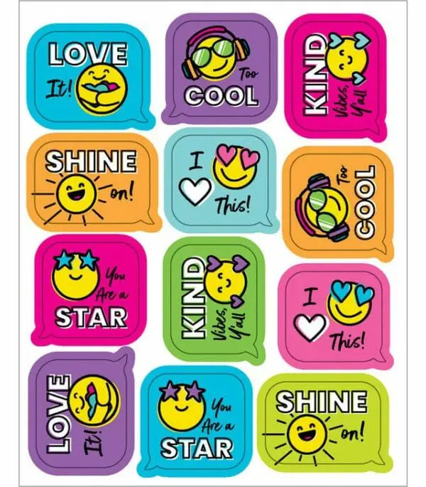 Smiley Faces - Motivational Stickers - 72pc