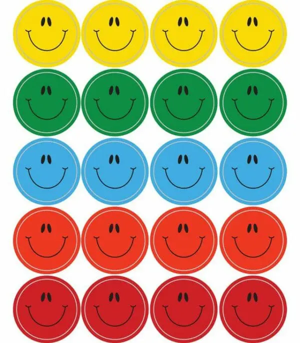 Multicolour Smiley Faces - Shape Stickers - 120pcs
