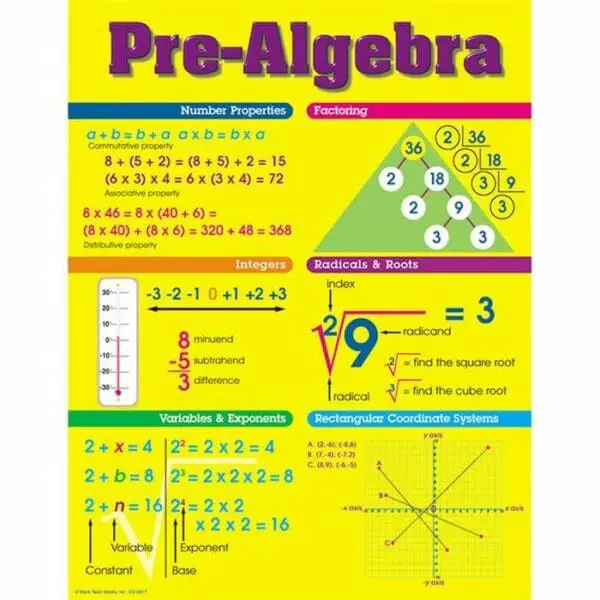 Pre-Algebra - Wall Chart +/-43x56cm