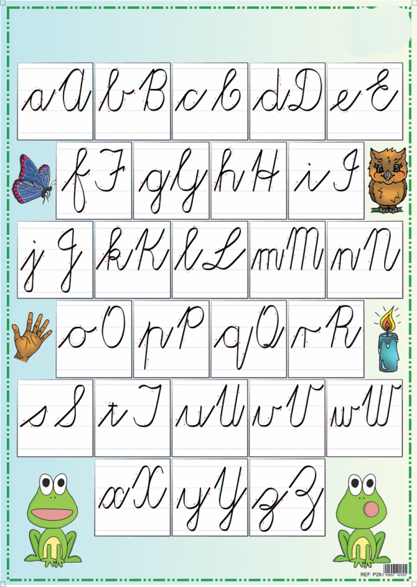 Alphabet - Cursive - Wall Chart - Laminated (+-480X680mm) (NEW)