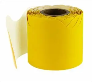 Yellow Rolled Scalloped Borders - +- 11 metres x 5cm