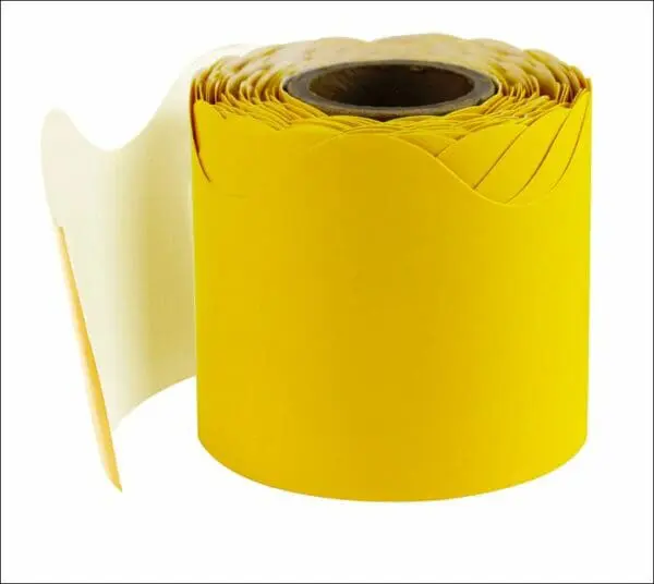 Yellow Rolled Scalloped Borders - +- 11 metres x 5cm