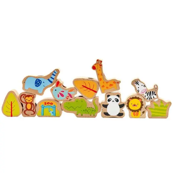 Lacing Beads - Zoo - 13pcs - Classic World