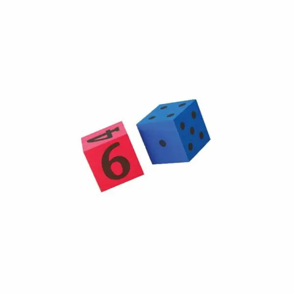 Dice - Foam Dot & Number - 10cm - 2pcs - EDX Education