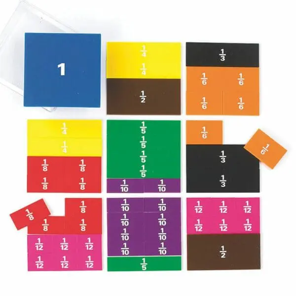 Fraction Squares - 1 to 12th - Printed - 51pcs