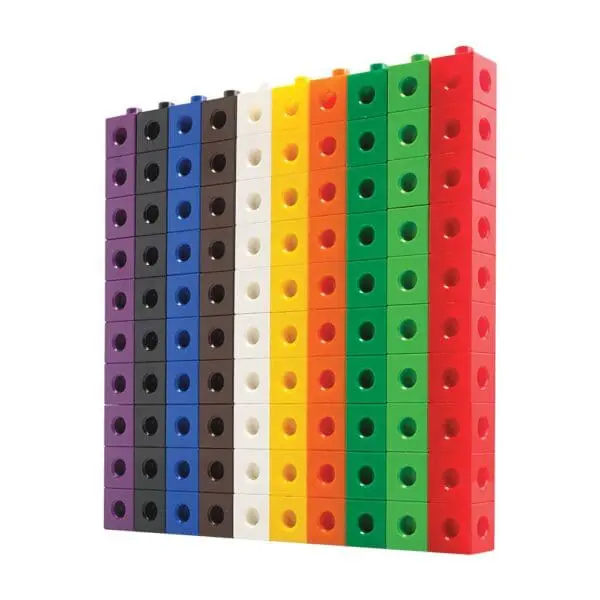Linking Cubes - 2cm - 10 Colours - 100pcs Polybag