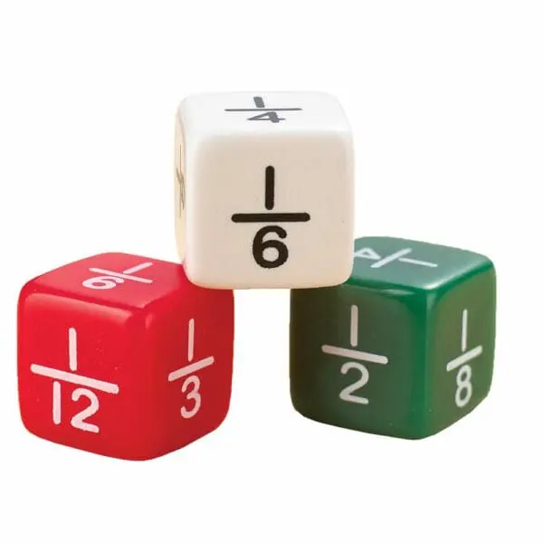 Dice - Plastic Fraction - 16mm - 6pcs Polybag - EDX Education
