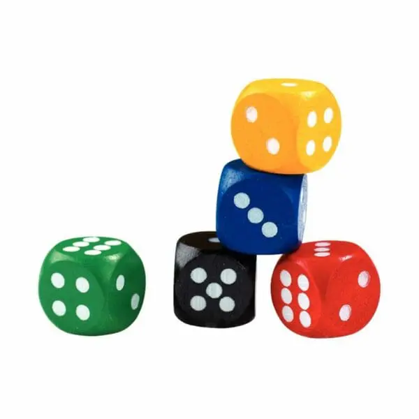 Dice - Dice Wood 10pcs DOT 16mm pbag